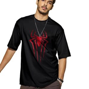 bewakoof men's graphic printed 100% cotton t shirt oversized fit, round neck, half sleeves